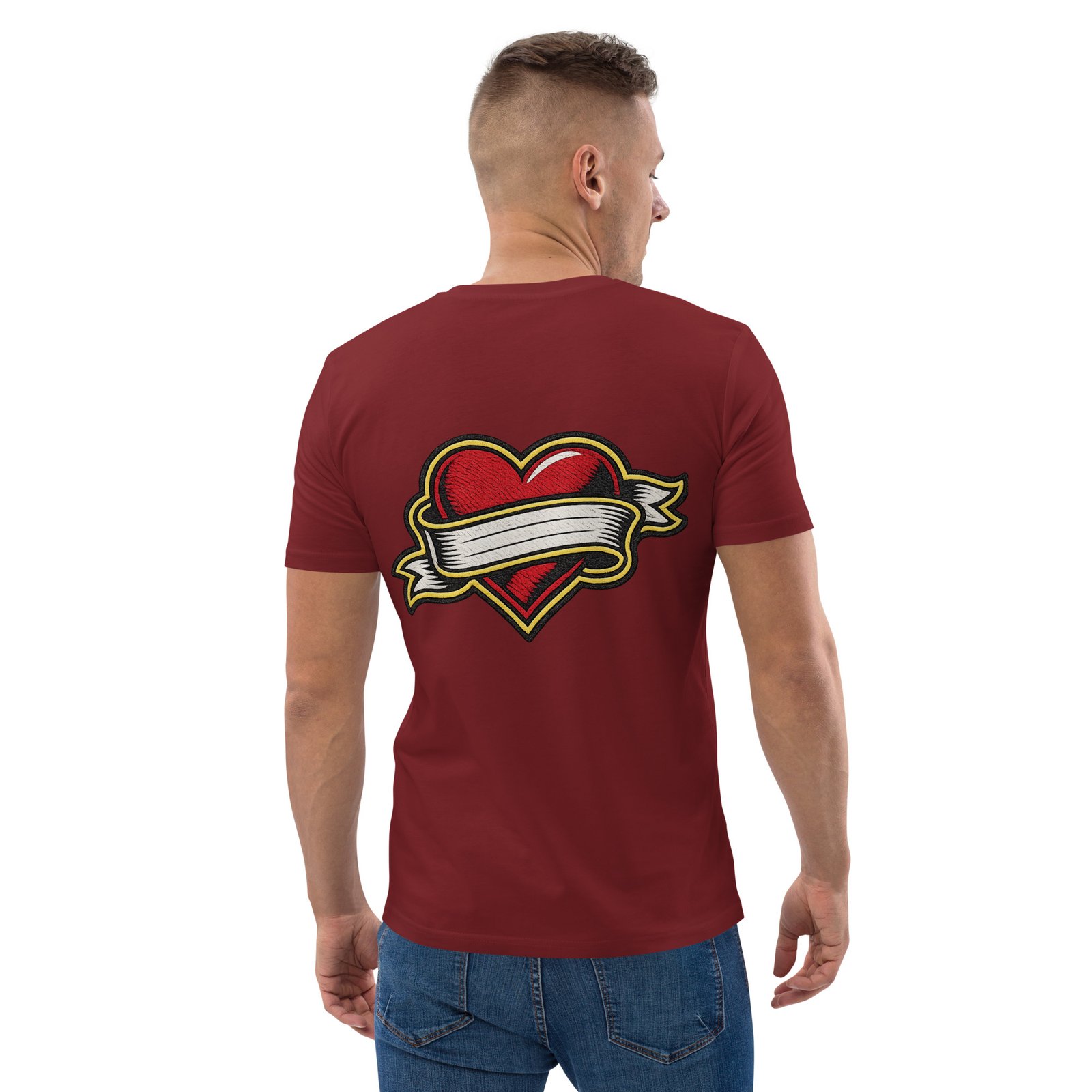 Koszulka męska „Tattoo Heart Ribbon” – koszulka z sercem i ozdobną wstęgą| Zarn.pl Koszulka męska „Tattoo Heart Ribbon” – koszulka z sercem i ozdobną wstęgą - obrazek 19
