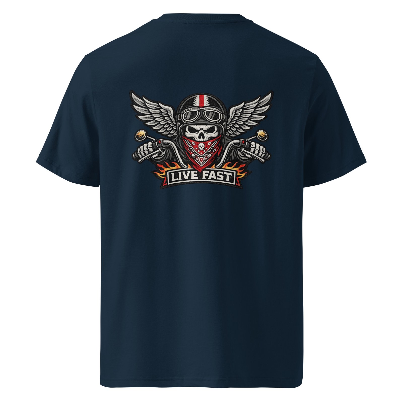 Koszulka biker Live Fast z czaszką i skrzydłami| Zarn.pl Koszulka biker Live Fast z czaszką i skrzydłami - obrazek 3