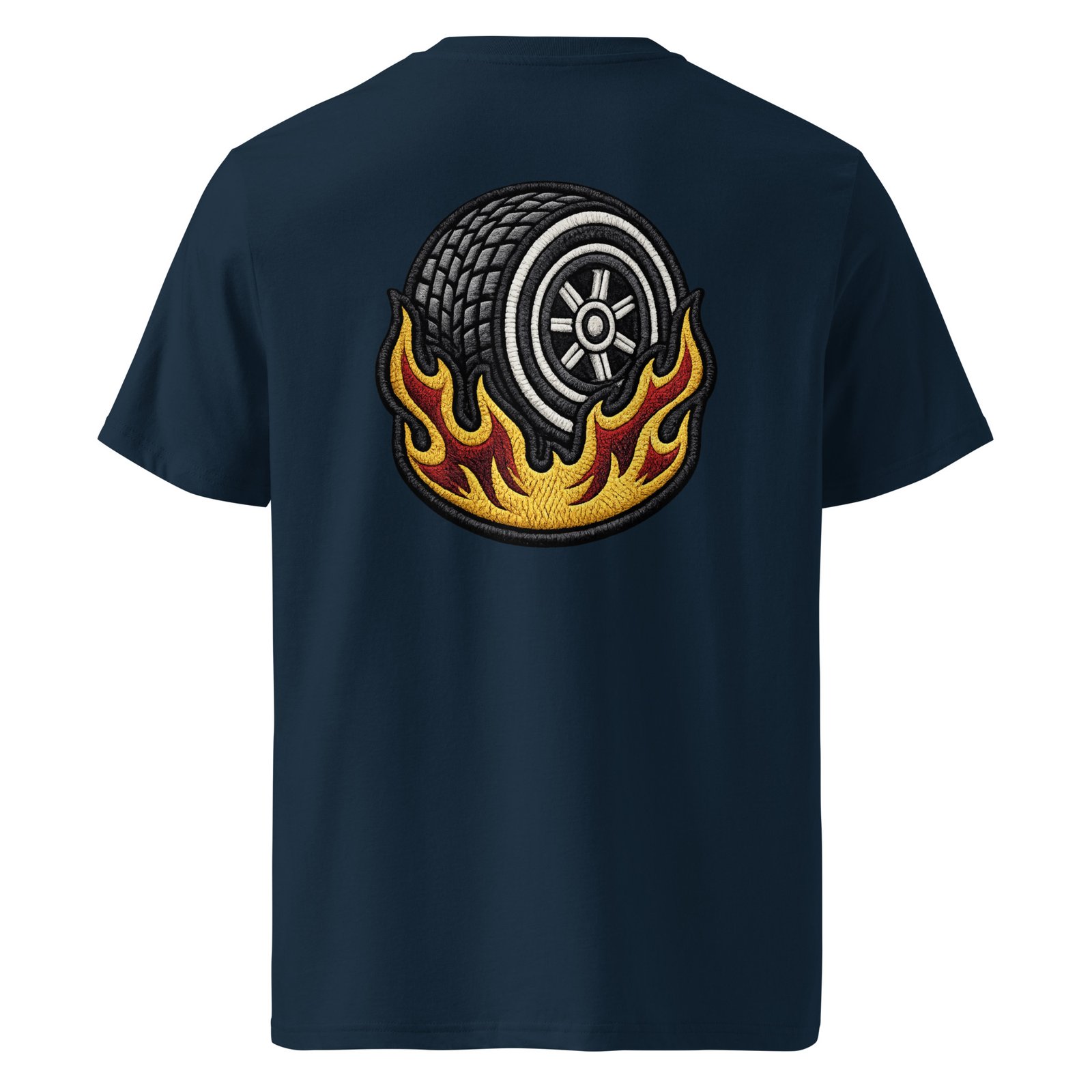 Koszulka męska „Burning Tire Racing” – koszulka z płonącą oponą wyścigową| Zarn.pl Koszulka męska „Burning Tire Racing” – koszulka z płonącą oponą wyścigową - obrazek 3