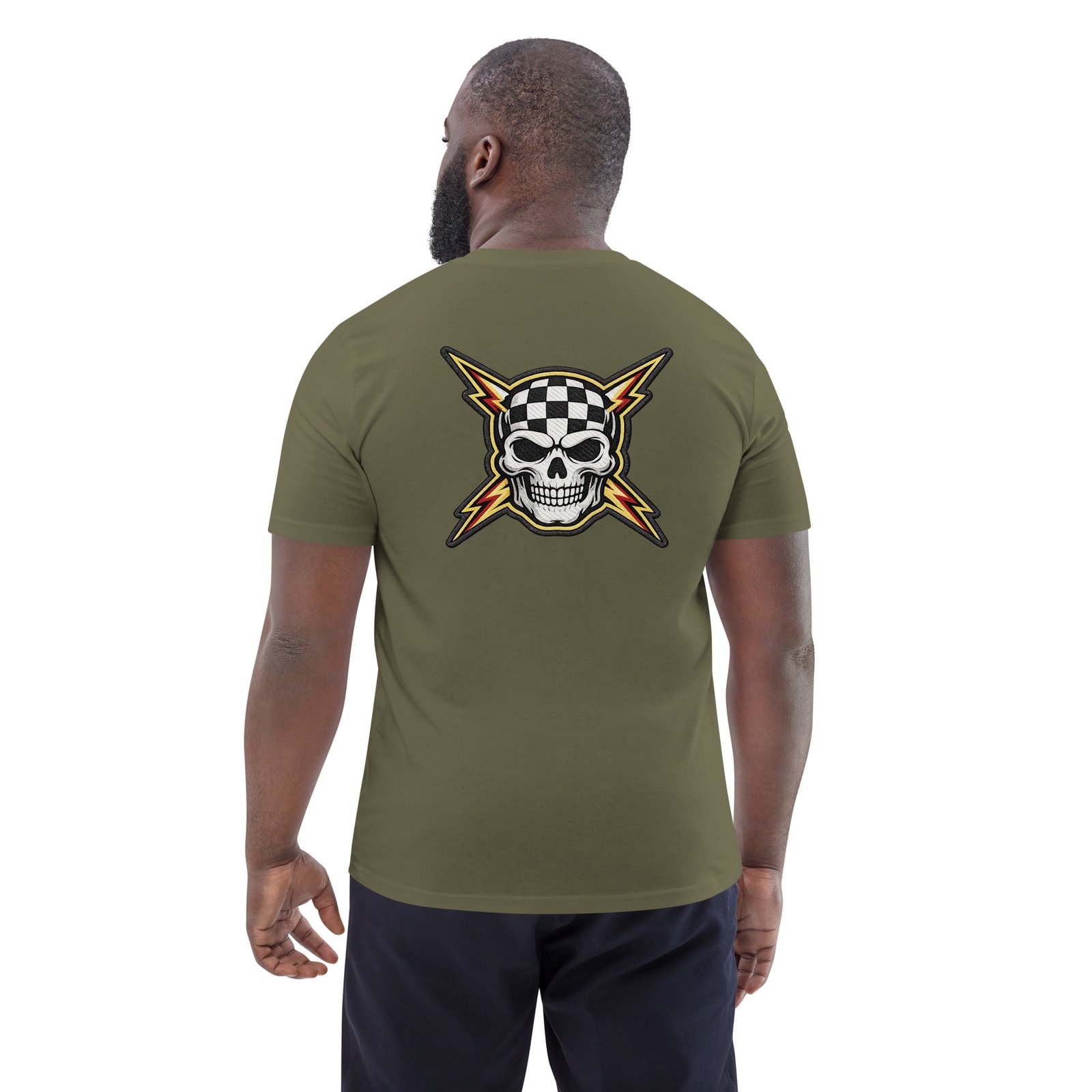Koszulka męska „Skull Racing Thunder” – koszulka z czaszką w szachownicę i błyskawicami| Zarn.pl Koszulka męska „Skull Racing Thunder” – koszulka z czaszką w szachownicę i błyskawicami - obrazek 15