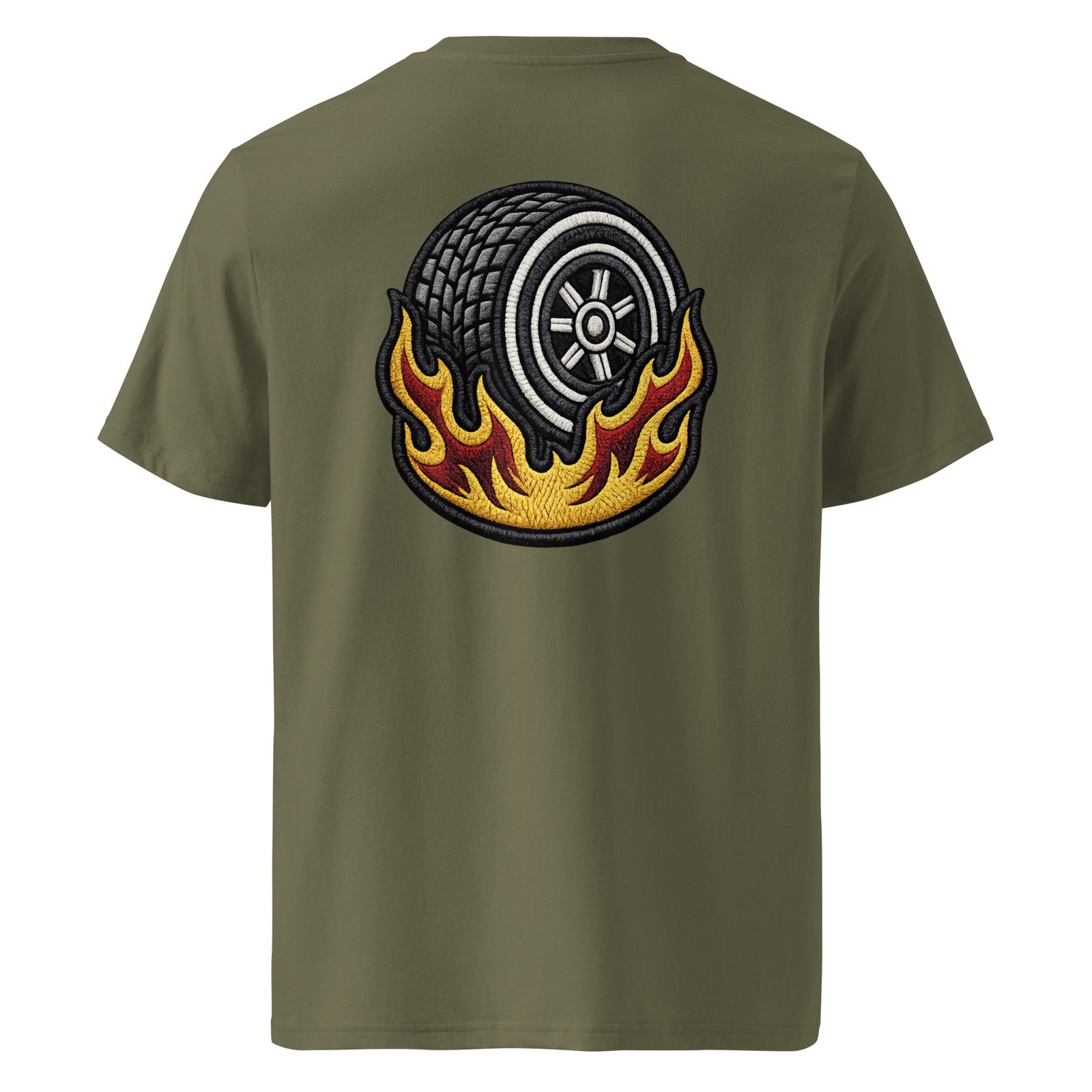 Koszulka męska „Burning Tire Racing” – koszulka z płonącą oponą wyścigową| Zarn.pl Koszulka męska „Burning Tire Racing” – koszulka z płonącą oponą wyścigową - obrazek 5