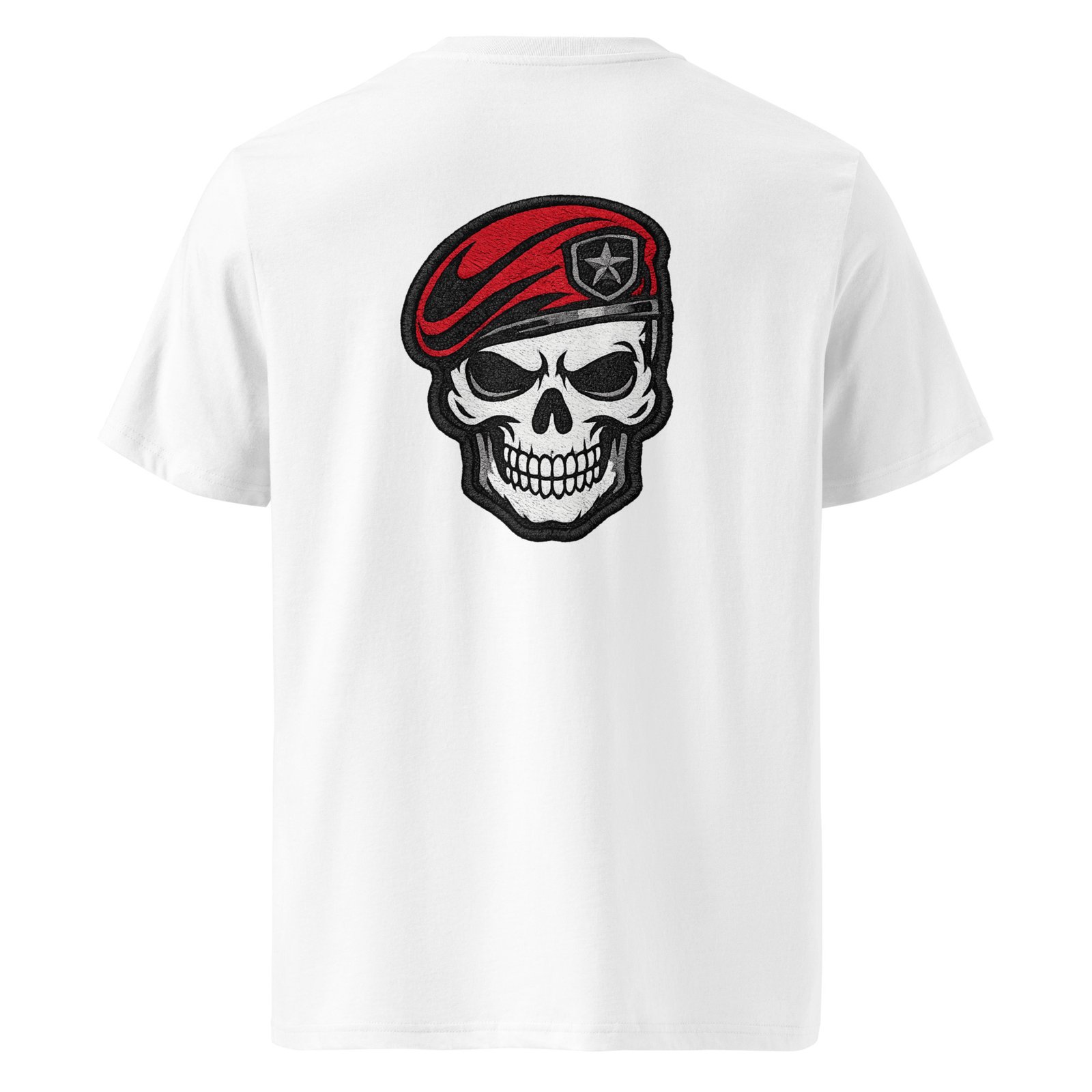 Koszulka militarna czaszka w czerwonym berecie – koszulka wojskowa streetwear| Zarn.pl Koszulka militarna czaszka w czerwonym berecie – koszulka wojskowa streetwear - obrazek 6