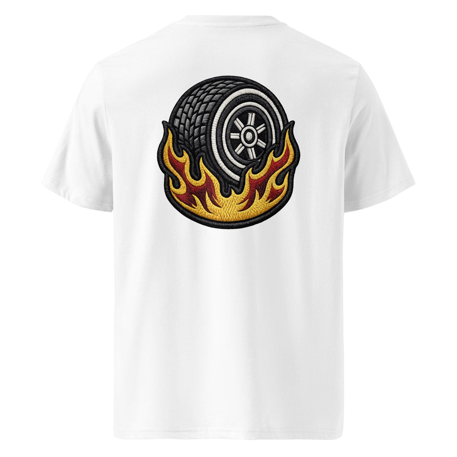 Koszulka męska „Burning Tire Racing” – koszulka z płonącą oponą wyścigową| Zarn.pl Koszulka męska „Burning Tire Racing” – koszulka z płonącą oponą wyścigową - obrazek 6