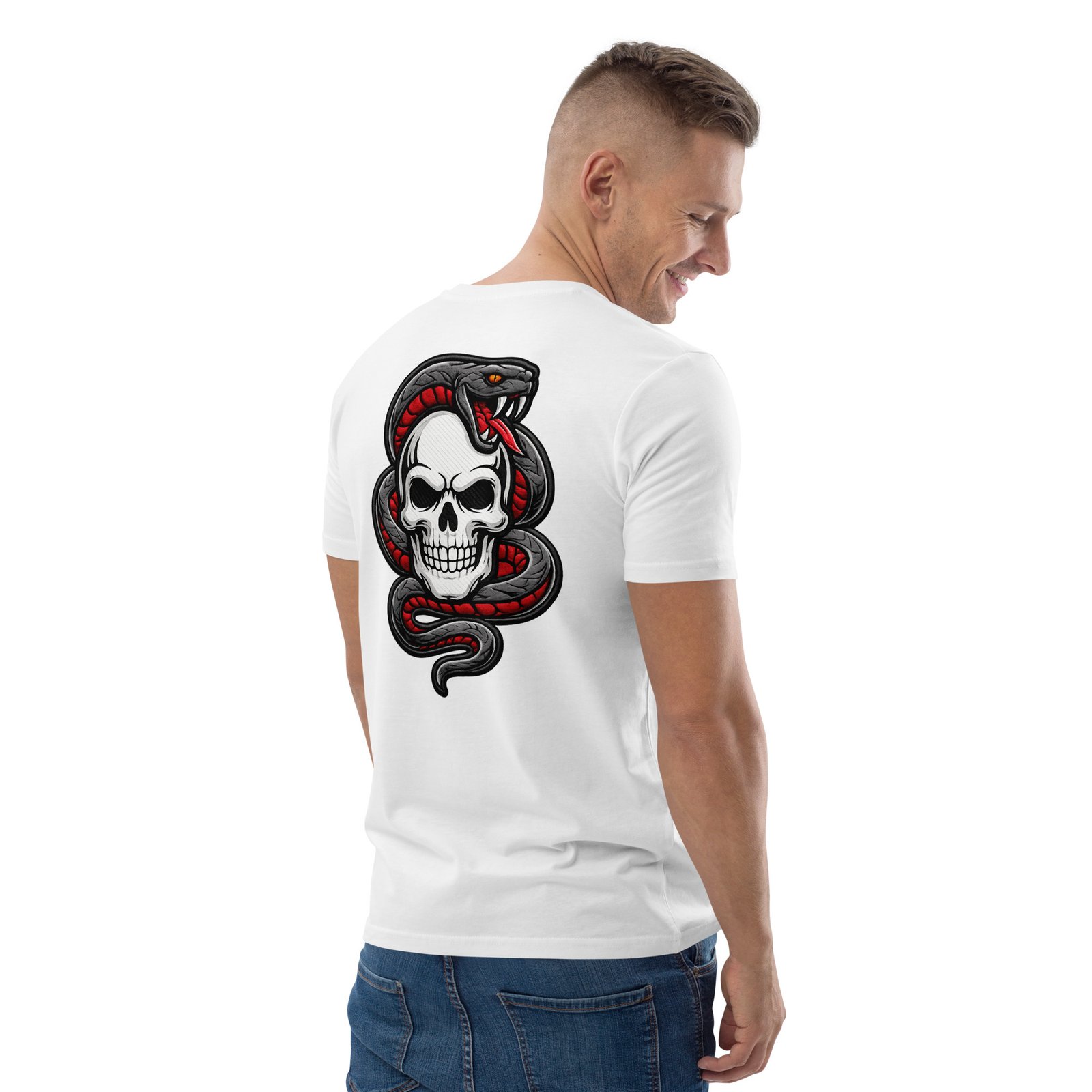 Męska koszulka „Snake Skull” – koszulka męska z czaszką i wężem| Zarn.pl Męska koszulka „Snake Skull” – koszulka męska z czaszką i wężem - obrazek 30