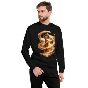 bluza męska z kobietą i złotą energią