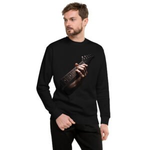 bluza męska z dłonią na gryfie gitary elektrycznej