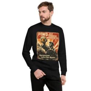 bluza męska PRL z piwem i robotnikiem