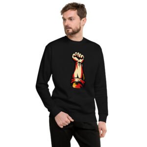 bluza męska PRL z zaciśniętą pięścią