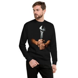 bluza męska dla mechanika samochodowego z kluczem francuskim