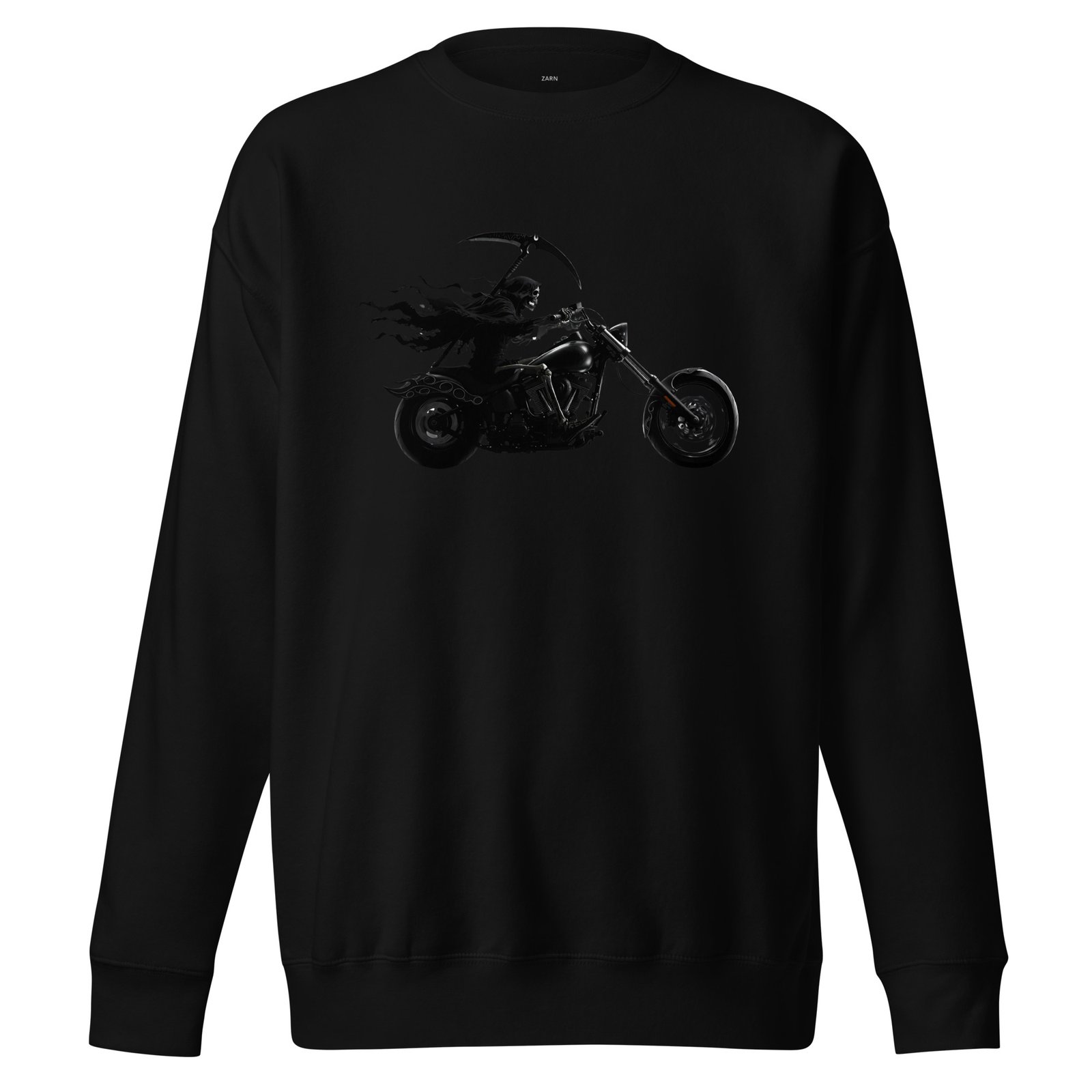 Bluza męska z Kostuchą na motocyklu chopper – mroczna grafika biker Auto-Moto| Zarn.pl Bluza męska z Kostuchą na motocyklu chopper – mroczna grafika biker Auto-Moto - obrazek 2
