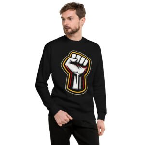 bluza męska z nadrukiem zaciśniętej pięści i muskularnego ramienia