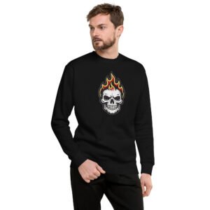 bluza męska z nadrukiem płonącej czaszki