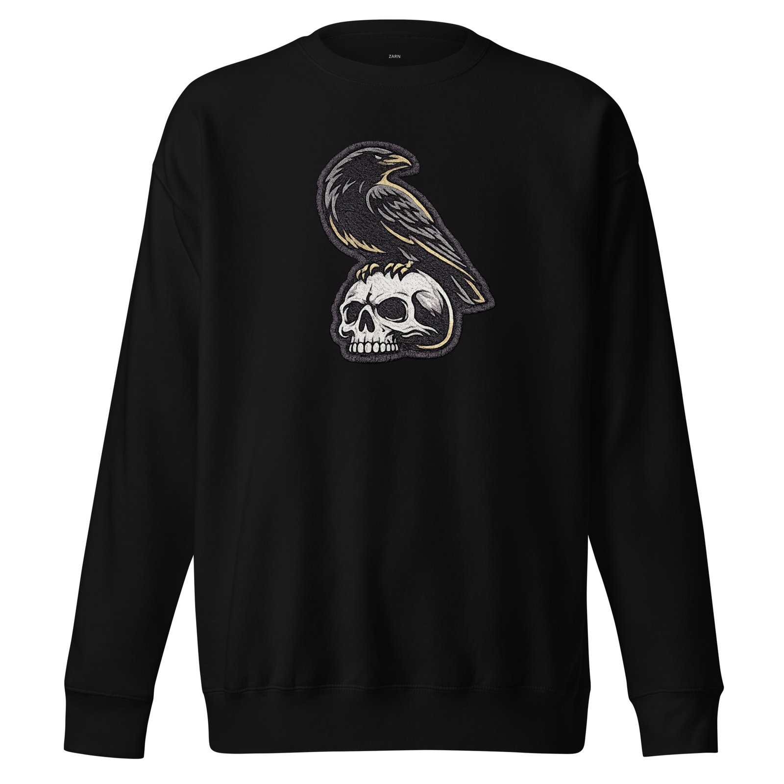 Męska bluza z nadrukiem kruka na czaszce – mroczna bluza streetwear z krukiem| Zarn.pl Męska bluza z nadrukiem kruka na czaszce – mroczna bluza streetwear z krukiem - obrazek 2