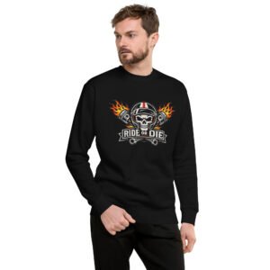 męska bluza z nadrukiem Ride or Die dla motocyklisty