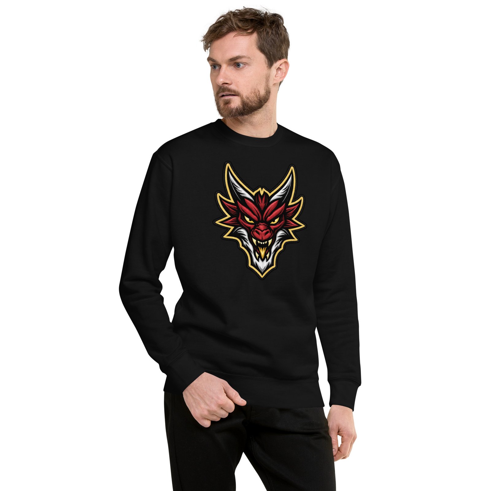 Męska bluza z głową czerwonego wilka| Zarn.pl męska bluza z głową czerwonego wilka