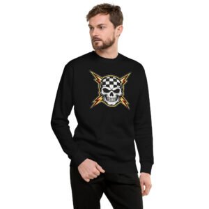 rockowa bluza męska z czaszką w stylu racing