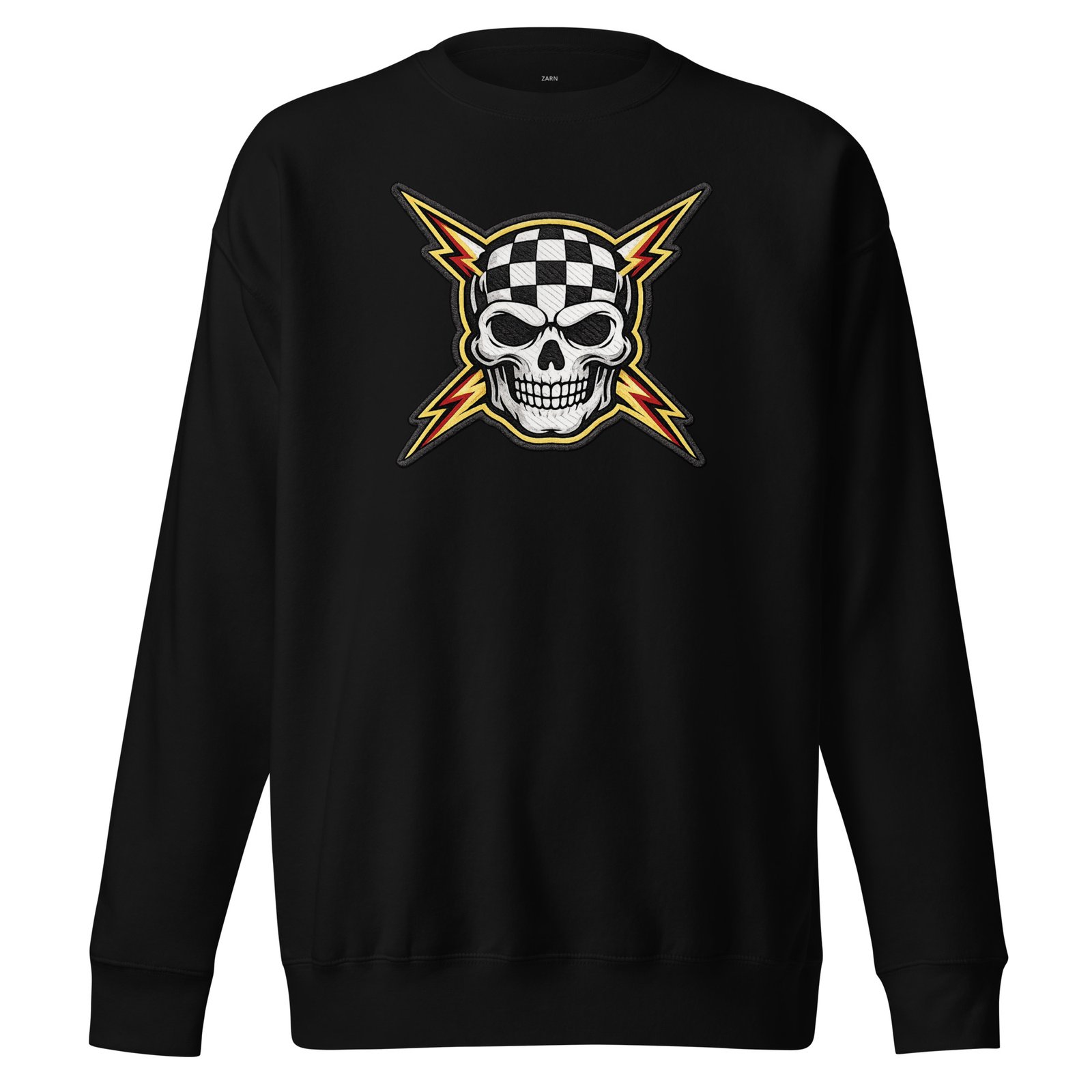 Bluza męska z czaszką i szachownicą – rockowa bluza męska z czaszką w stylu racing| Zarn.pl Bluza męska z czaszką i szachownicą – rockowa bluza męska z czaszką w stylu racing - obrazek 2