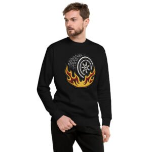 bluza męska z płonącym kołem wyścigowym