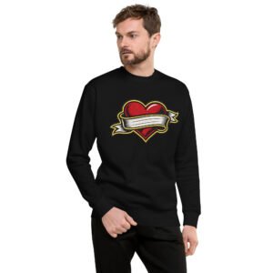 bluza męska z sercem i ozdobną wstęgą