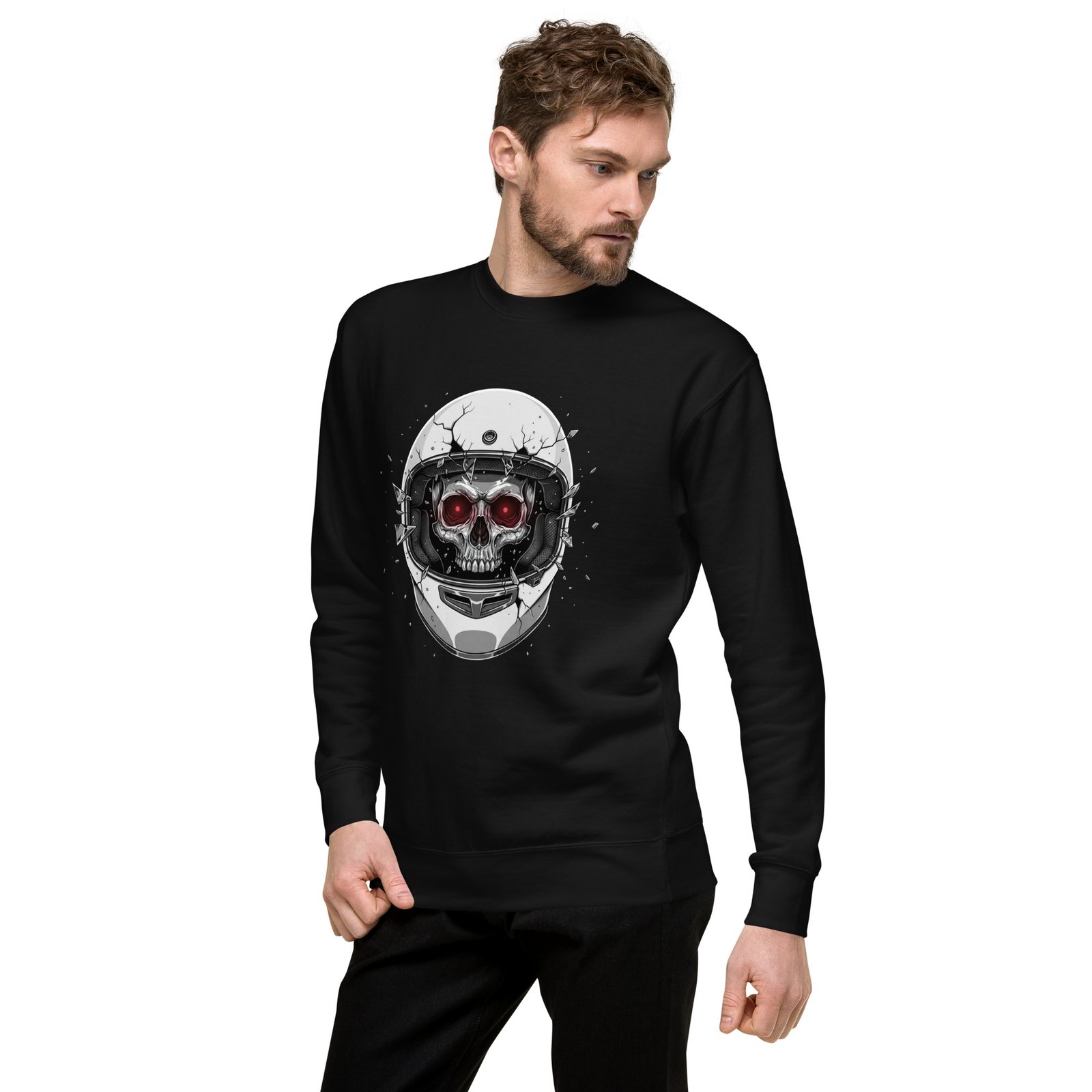 Bluza męska motocyklowa z czaszką w kasku motocyklisty| Zarn.pl Bluza męska motocyklowa z czaszką w kasku motocyklisty - obrazek 13