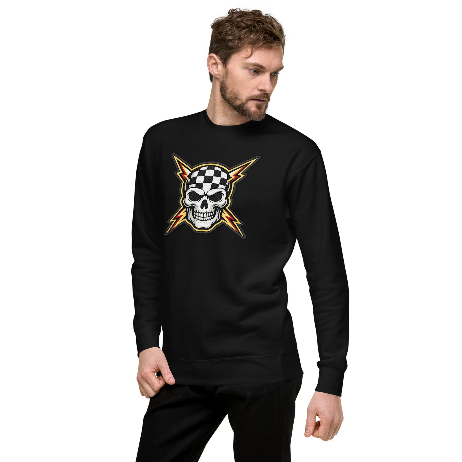 Bluza męska z czaszką i szachownicą – rockowa bluza męska z czaszką w stylu racing| Zarn.pl Bluza męska z czaszką i szachownicą – rockowa bluza męska z czaszką w stylu racing - obrazek 13