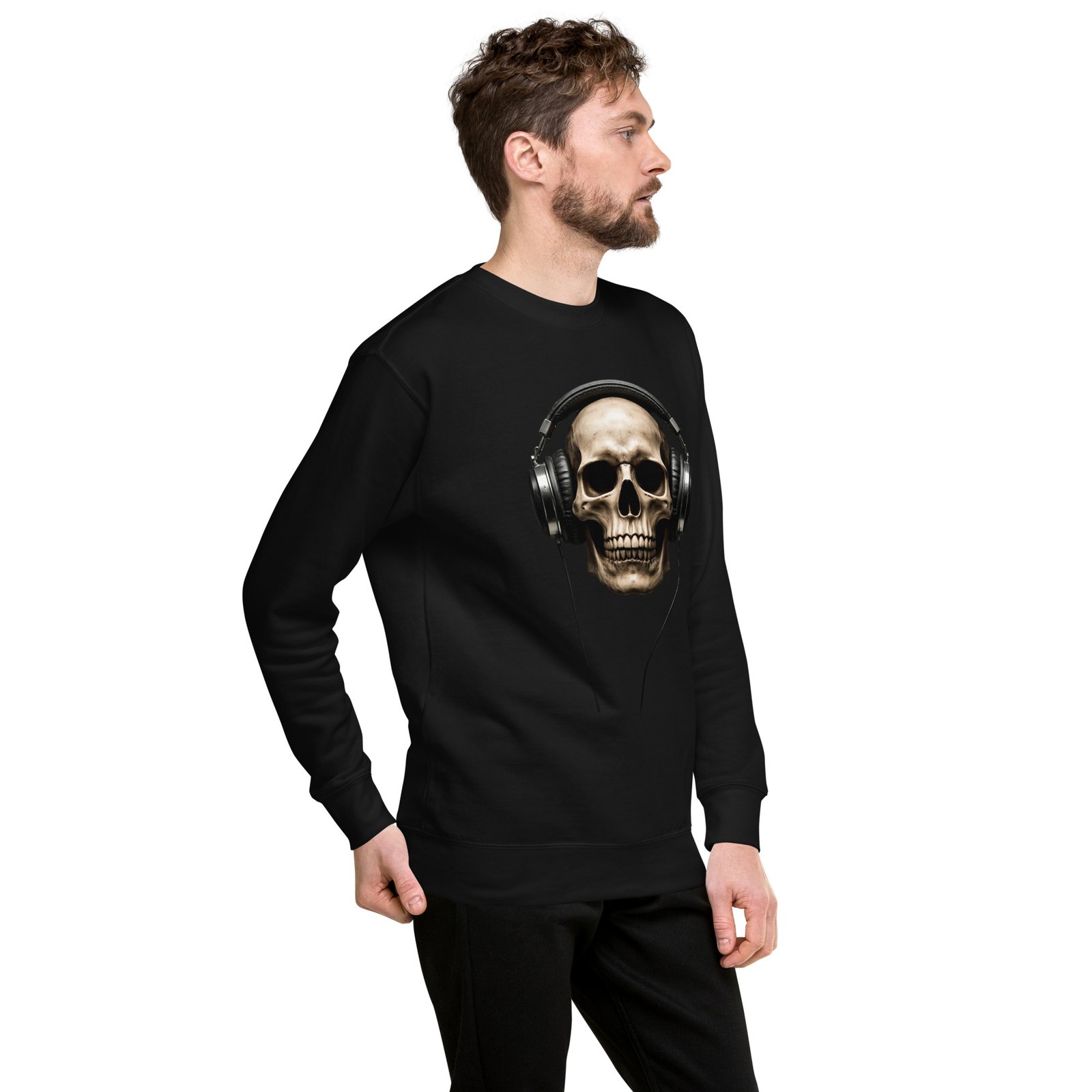 Bluza męska „Rockowy Czaszkofon” – bluza męska z nadrukiem czaszki w słuchawkach| Zarn.pl Bluza męska „Rockowy Czaszkofon” – bluza męska z nadrukiem czaszki w słuchawkach - obrazek 17