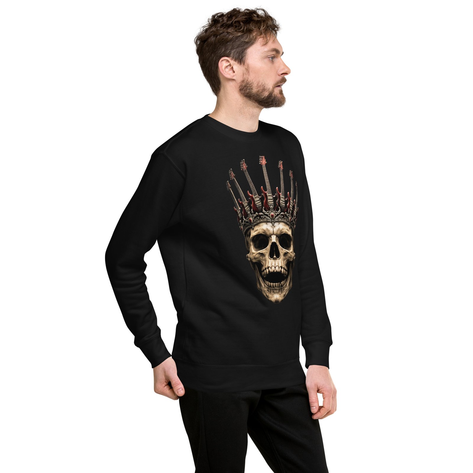 Bluza Męska Rockowa Król Czaszek i Gitar| Zarn.pl Bluza Męska Rockowa Król Czaszek i Gitar - obrazek 17