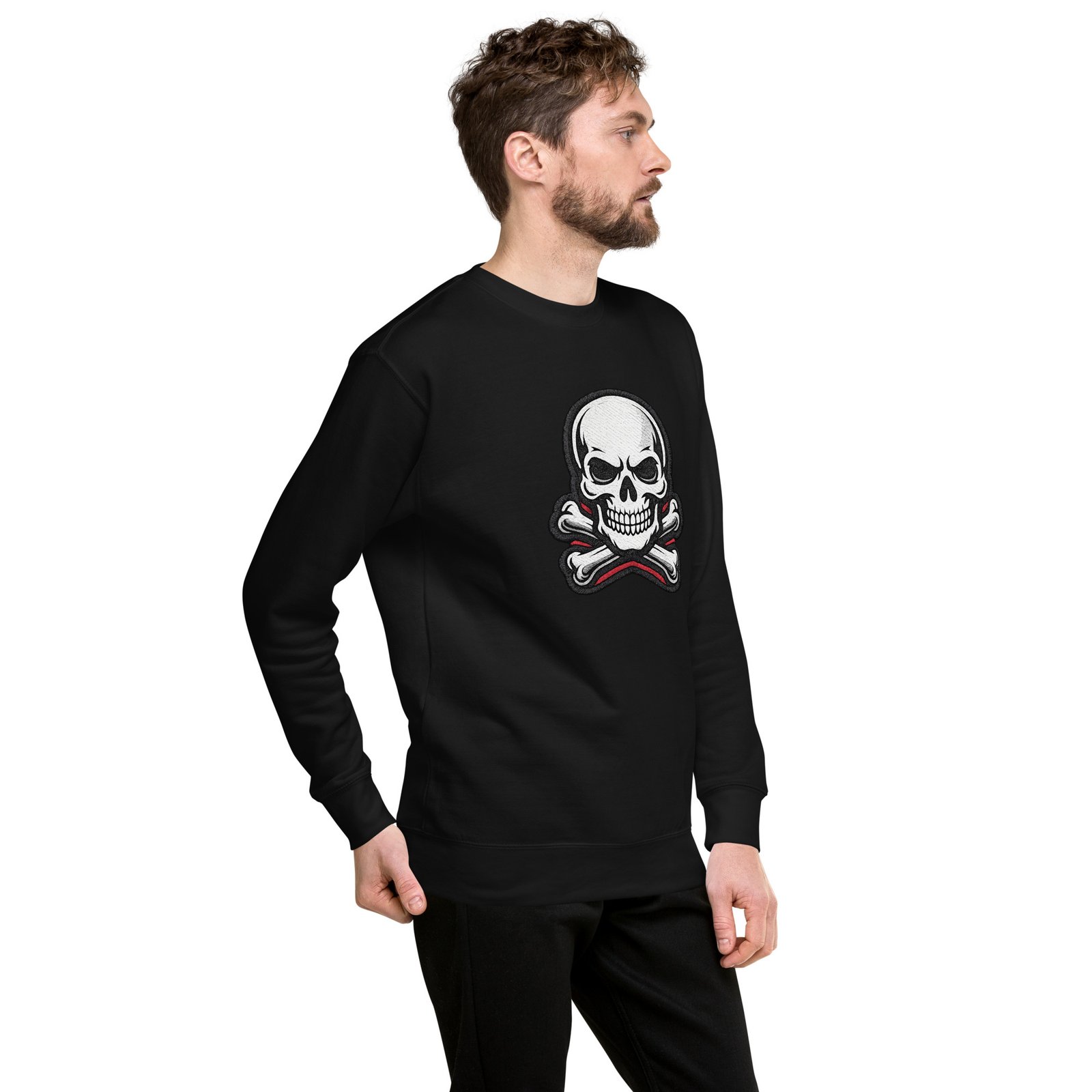 Męska bluza z nadrukiem czaszki i skrzyżowanych kości – bluza męska w stylu skull| Zarn.pl Męska bluza z nadrukiem czaszki i skrzyżowanych kości – bluza męska w stylu skull - obrazek 17