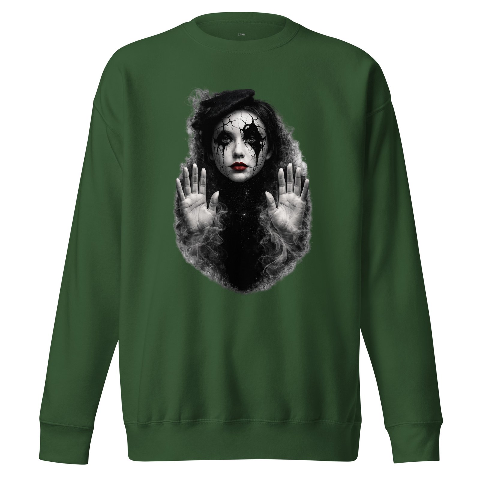 Męska bluza artystyczna „Pęknięta Marionetka” – bluza męska z tajemniczą kobietą w stylu dark art| Zarn.pl Męska bluza artystyczna „Pęknięta Marionetka” – bluza męska z tajemniczą kobietą w stylu dark art - obrazek 4