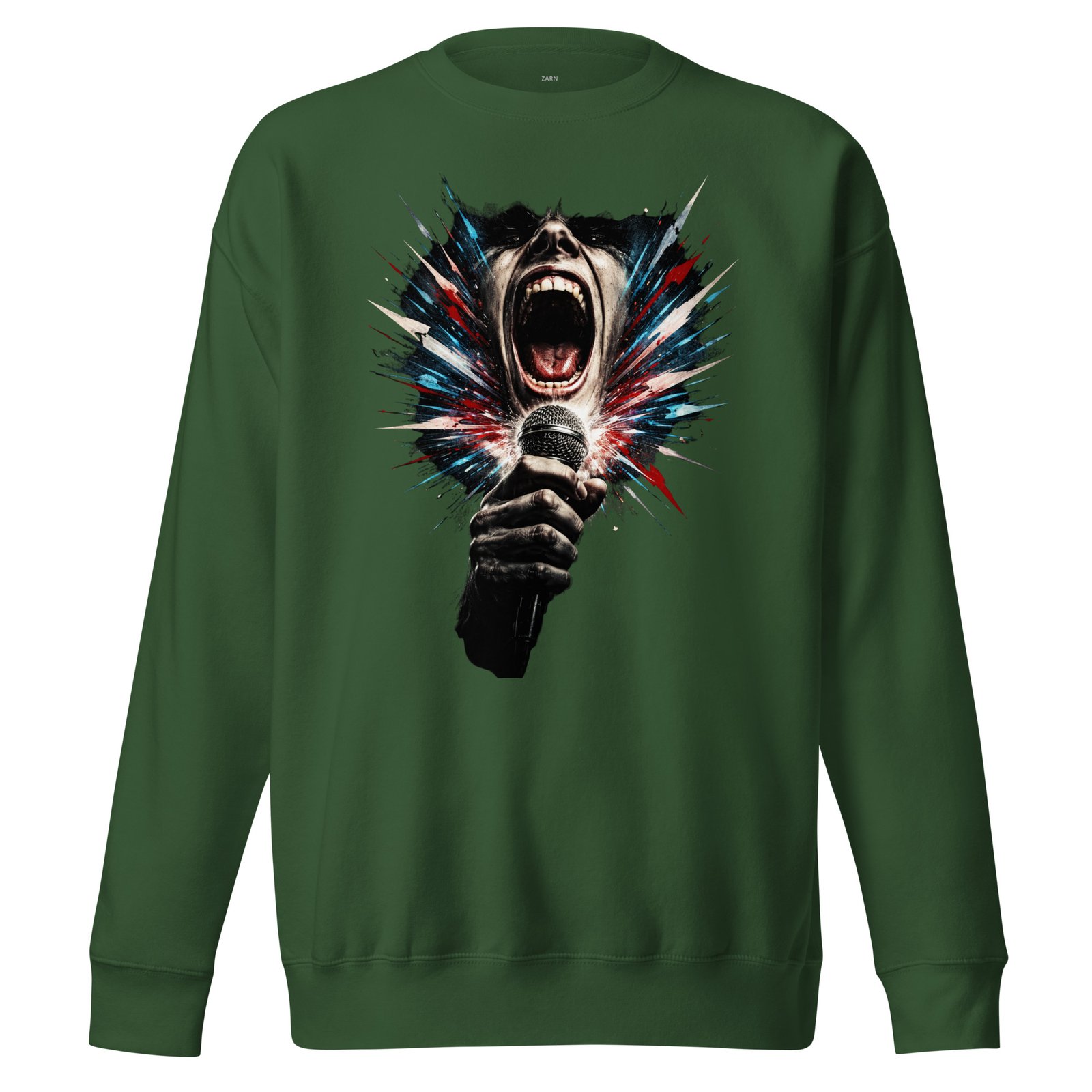 Męska bluza artystyczna „Krzyk Sceny” – bluza męska z wokalistą rockowym i mikrofonem| Zarn.pl Męska bluza artystyczna „Krzyk Sceny” – bluza męska z wokalistą rockowym i mikrofonem - obrazek 4