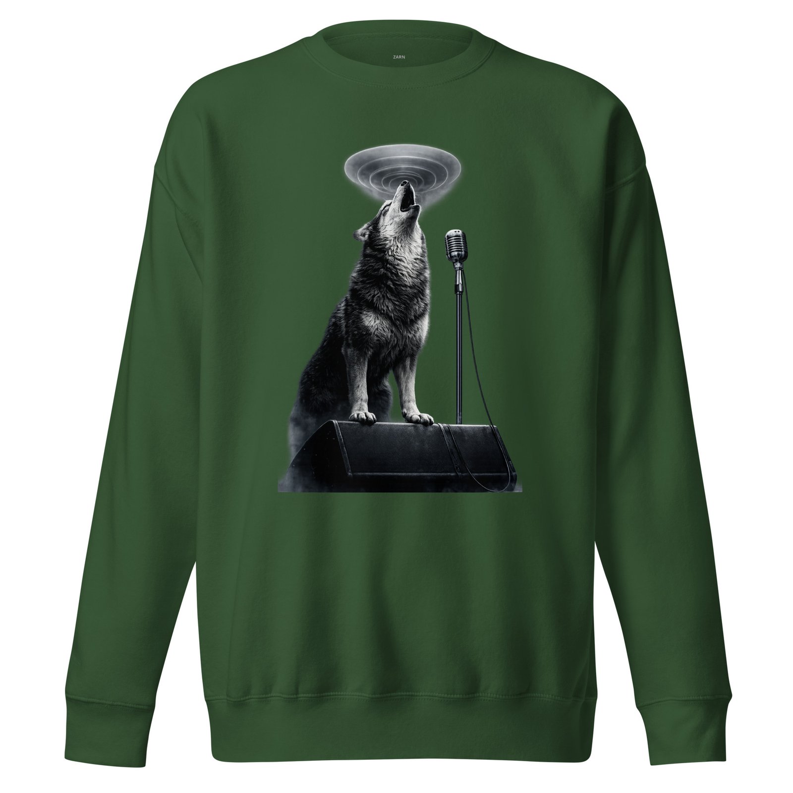 Bluza męska „Wilk Rockowy Wokalista” – bluza męska z nadrukiem wyjącego wilka przy mikrofonie| Zarn.pl Bluza męska „Wilk Rockowy Wokalista” – bluza męska z nadrukiem wyjącego wilka przy mikrofonie - obrazek 4