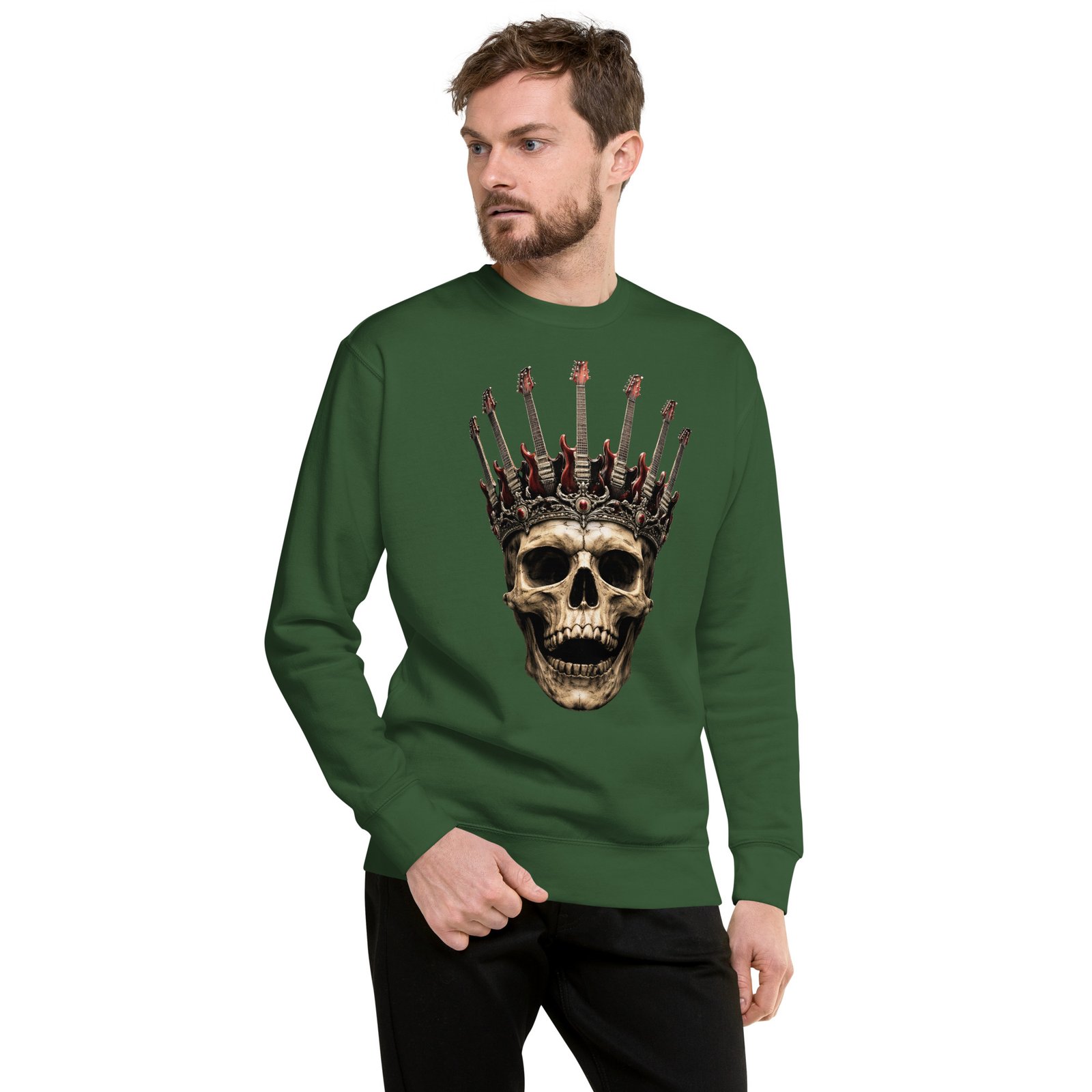 Bluza Męska Rockowa Król Czaszek i Gitar| Zarn.pl Bluza Męska Rockowa Król Czaszek i Gitar - obrazek 7