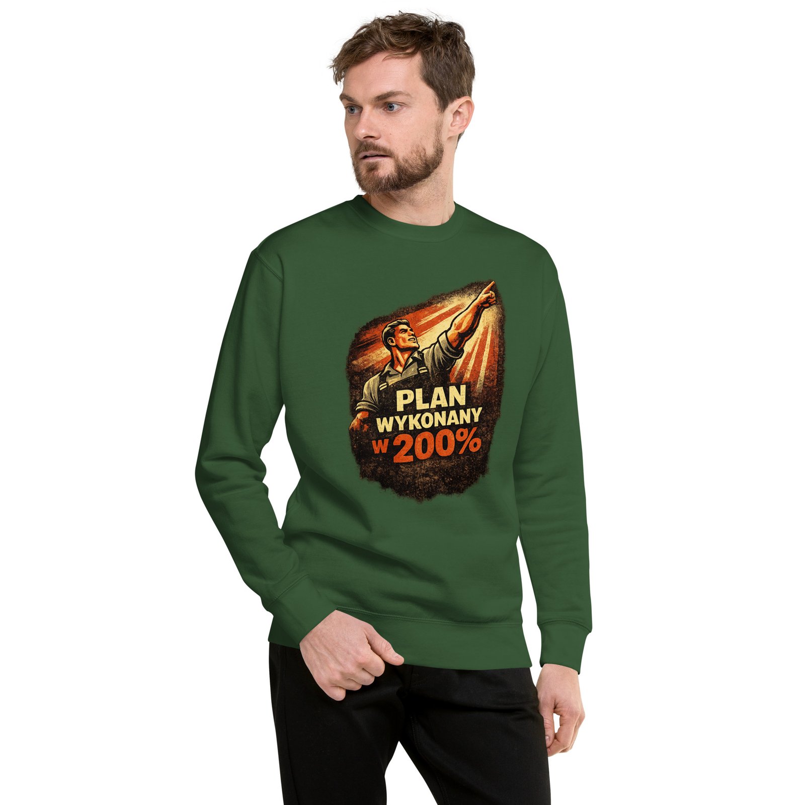 Bluza Męska PRL „Plan Wykonany w 200%”| Zarn.pl Bluza Męska PRL „Plan Wykonany w 200%” - obrazek 7