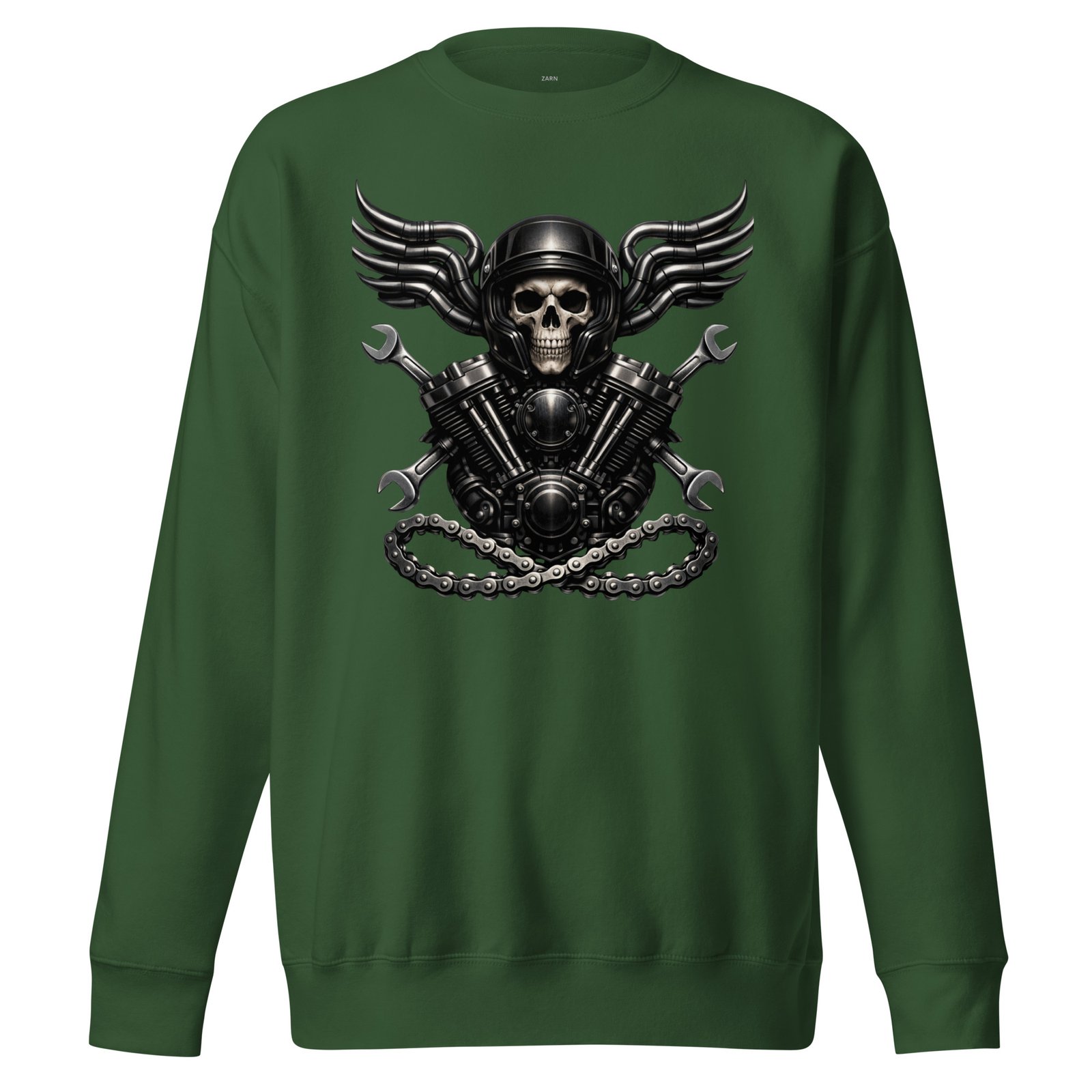 Bluza męska z grafiką czaszki motocyklisty i silnika V-Twin – motoryzacyjny styl biker AUTO-MOTO| Zarn.pl Bluza męska z grafiką czaszki motocyklisty i silnika V-Twin – motoryzacyjny styl biker AUTO-MOTO - obrazek 4