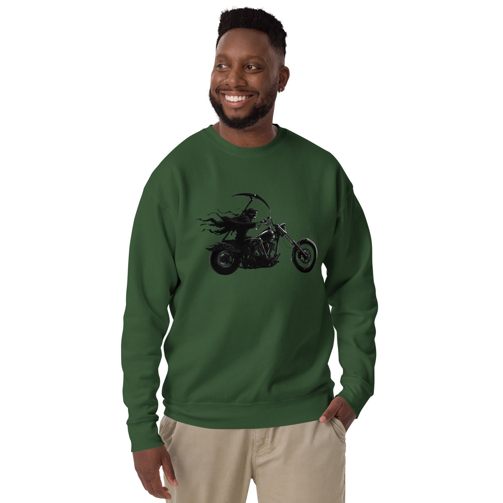 Bluza męska z Kostuchą na motocyklu chopper – mroczna grafika biker Auto-Moto| Zarn.pl Bluza męska z Kostuchą na motocyklu chopper – mroczna grafika biker Auto-Moto - obrazek 12