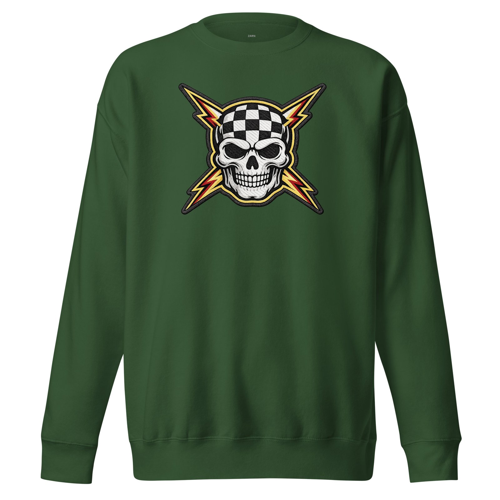 Bluza męska z czaszką i szachownicą – rockowa bluza męska z czaszką w stylu racing| Zarn.pl Bluza męska z czaszką i szachownicą – rockowa bluza męska z czaszką w stylu racing - obrazek 4