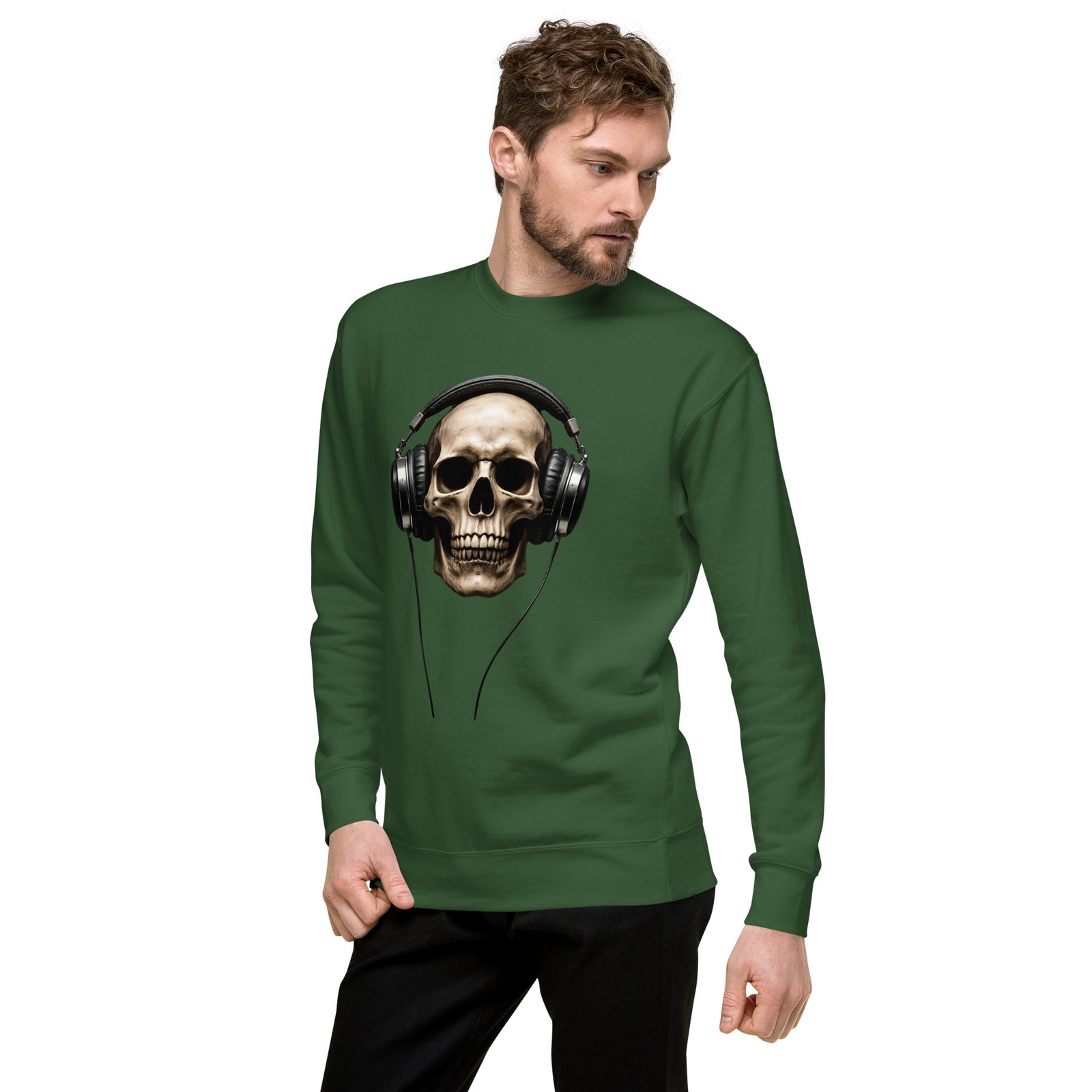 Bluza męska „Rockowy Czaszkofon” – bluza męska z nadrukiem czaszki w słuchawkach| Zarn.pl Bluza męska „Rockowy Czaszkofon” – bluza męska z nadrukiem czaszki w słuchawkach - obrazek 15