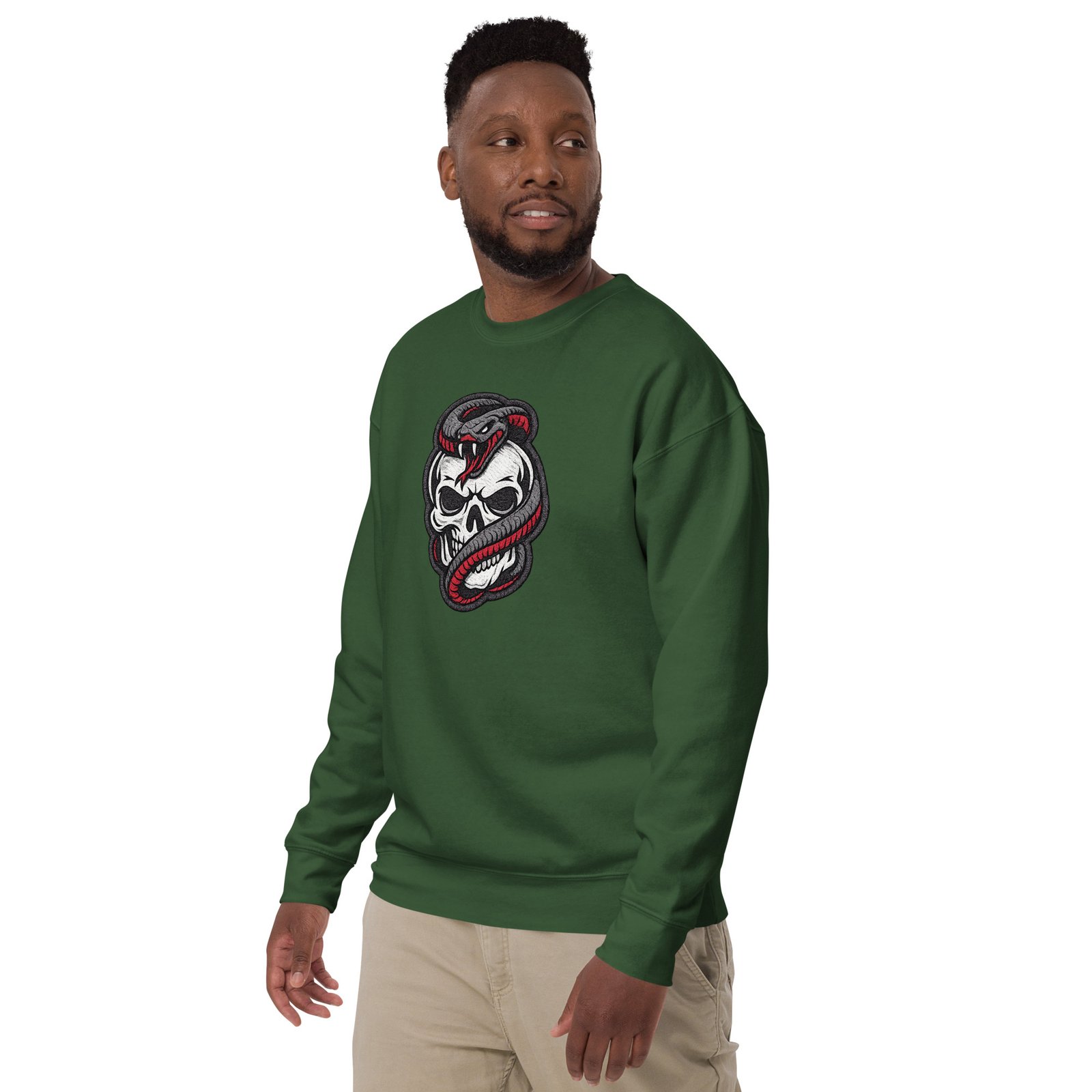 Męska bluza z nadrukiem czaszki i węża – bluza streetwear skull snake| Zarn.pl Męska bluza z nadrukiem czaszki i węża – bluza streetwear skull snake - obrazek 15