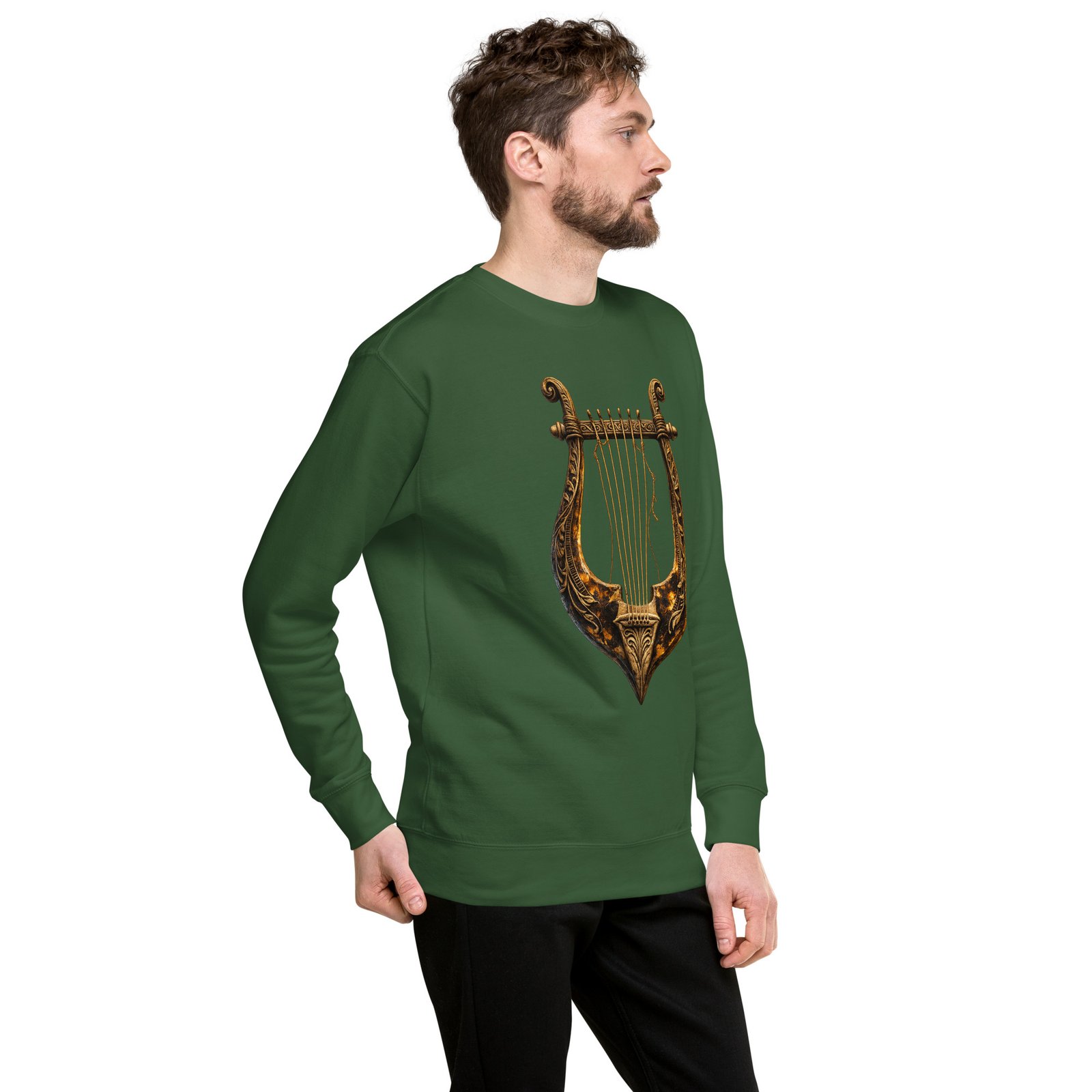 Bluza męska „Złota Lira” – bluza męska z nadrukiem ozdobnej liry muzycznej| Zarn.pl Bluza męska „Złota Lira” – bluza męska z nadrukiem ozdobnej liry muzycznej - obrazek 19