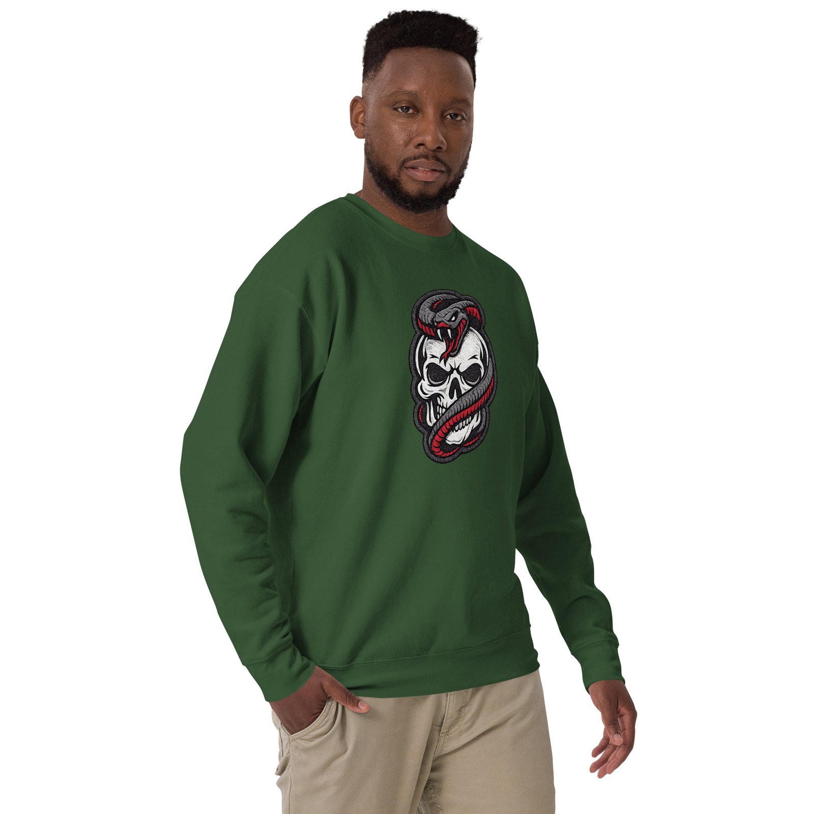 Męska bluza z nadrukiem czaszki i węża – bluza streetwear skull snake| Zarn.pl Męska bluza z nadrukiem czaszki i węża – bluza streetwear skull snake - obrazek 19