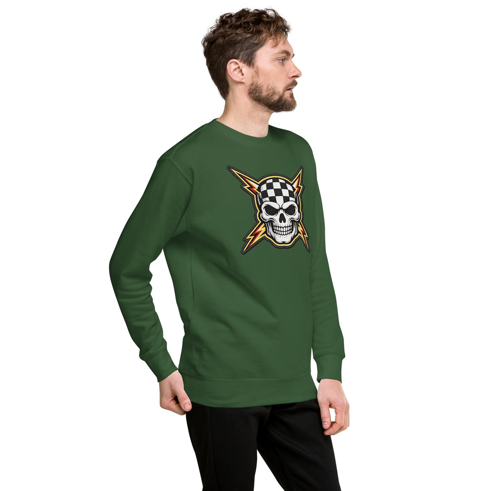 Bluza męska z czaszką i szachownicą – rockowa bluza męska z czaszką w stylu racing| Zarn.pl Bluza męska z czaszką i szachownicą – rockowa bluza męska z czaszką w stylu racing - obrazek 19