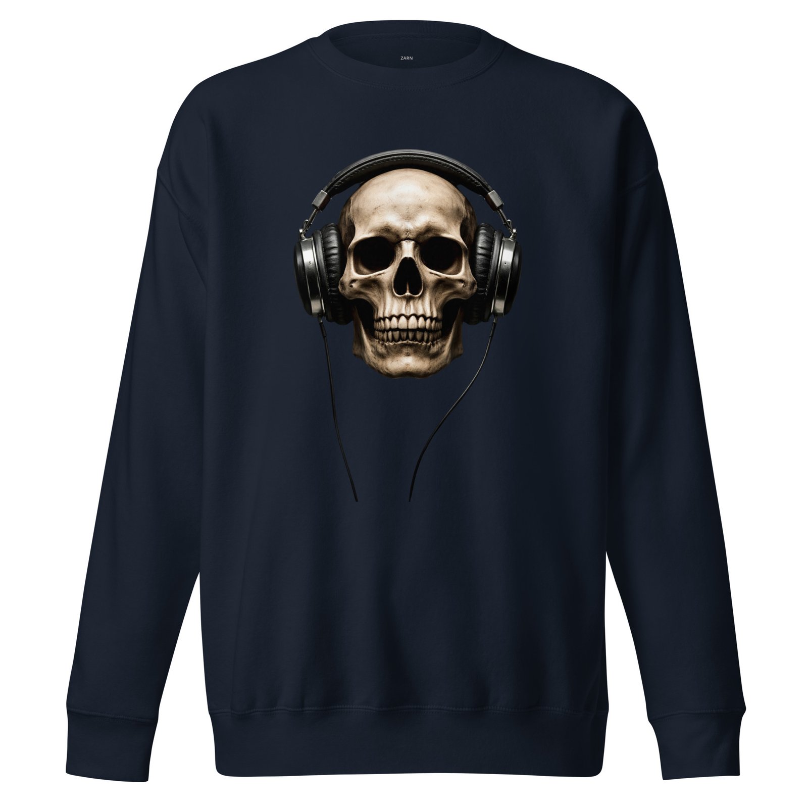 Bluza męska „Rockowy Czaszkofon” – bluza męska z nadrukiem czaszki w słuchawkach| Zarn.pl Bluza męska „Rockowy Czaszkofon” – bluza męska z nadrukiem czaszki w słuchawkach - obrazek 3