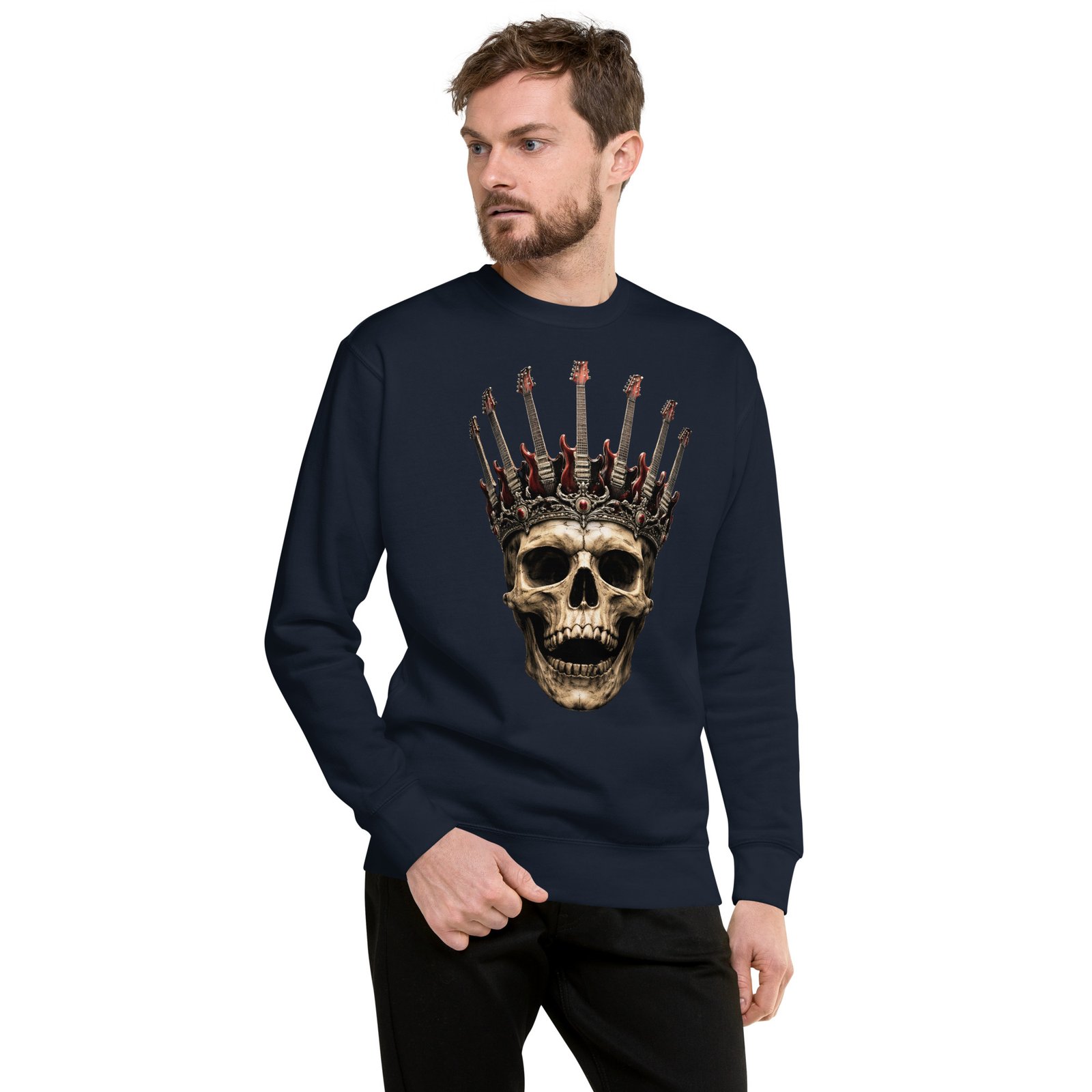 Bluza Męska Rockowa Król Czaszek i Gitar| Zarn.pl Bluza Męska Rockowa Król Czaszek i Gitar - obrazek 6
