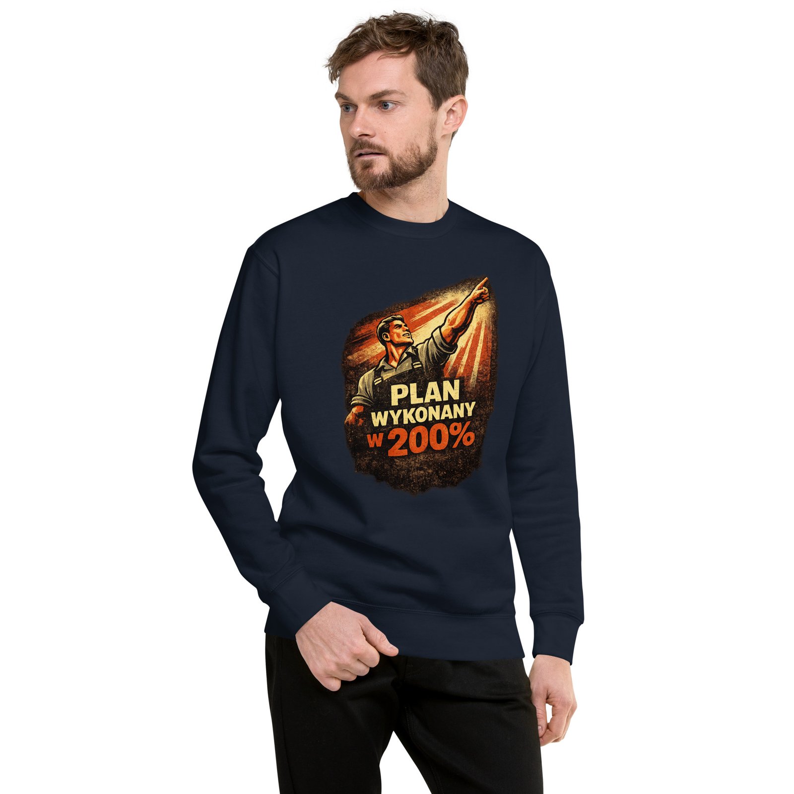 Bluza Męska PRL „Plan Wykonany w 200%”| Zarn.pl Bluza Męska PRL „Plan Wykonany w 200%” - obrazek 6