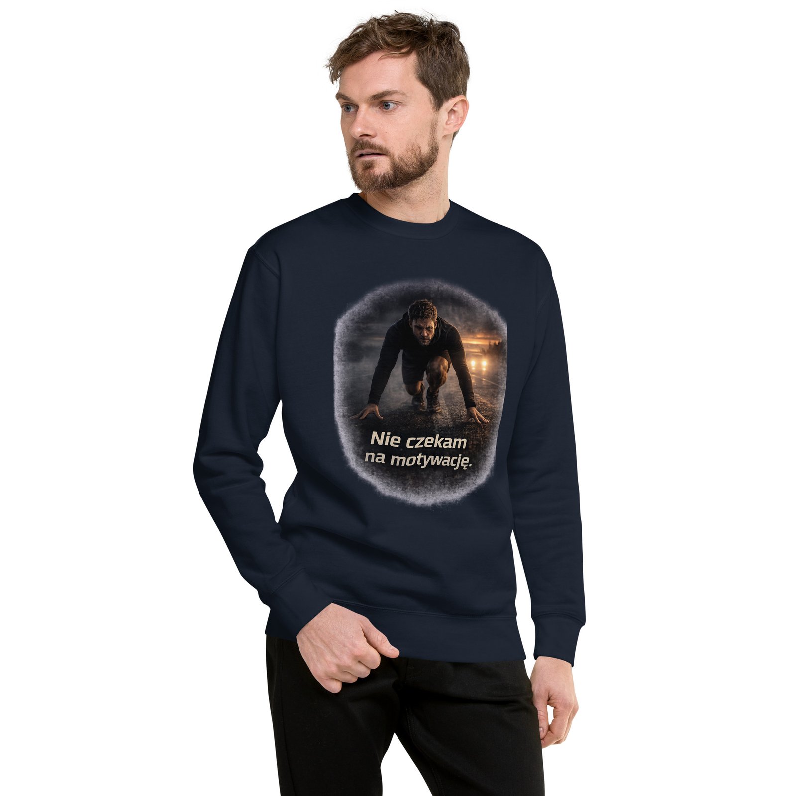 Bluza męska „Nie czekam na motywację” – bluza męska motywacyjna o dyscyplinie i konsekwencji| Zarn.pl Bluza męska „Nie czekam na motywację” – bluza męska motywacyjna o dyscyplinie i konsekwencji - obrazek 6