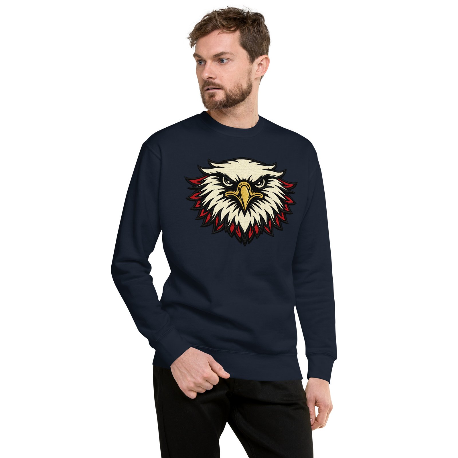 Bluza Męska z Grafiką Głowy Orła| Zarn.pl Bluza Męska z Grafiką Głowy Orła - obrazek 6