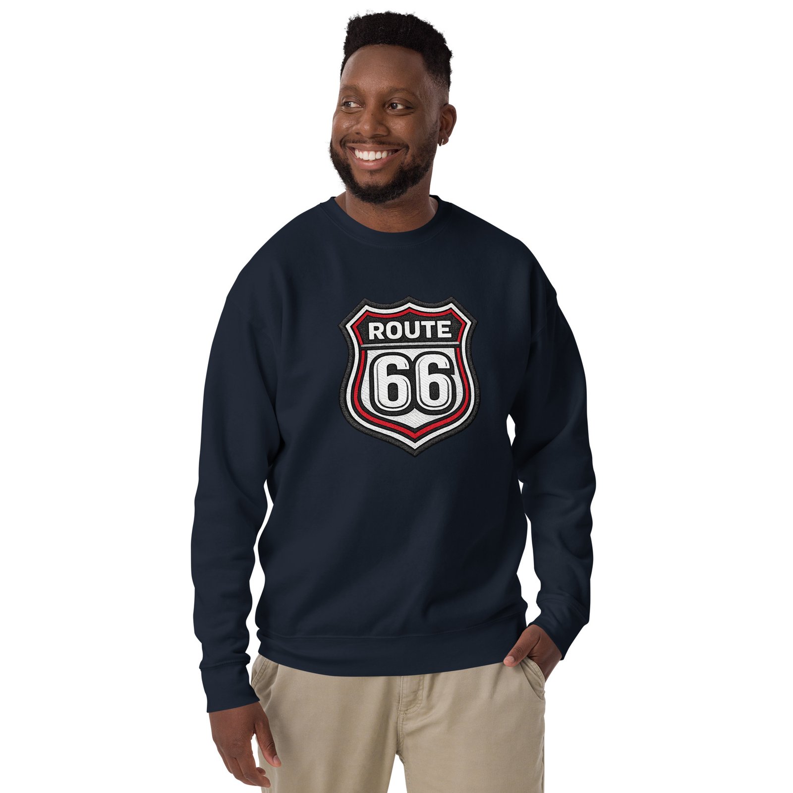 Męska bluza z nadrukiem Route 66 – bluza dla fanów motoryzacji i amerykańskich tras| Zarn.pl Męska bluza z nadrukiem Route 66 – bluza dla fanów motoryzacji i amerykańskich tras - obrazek 11