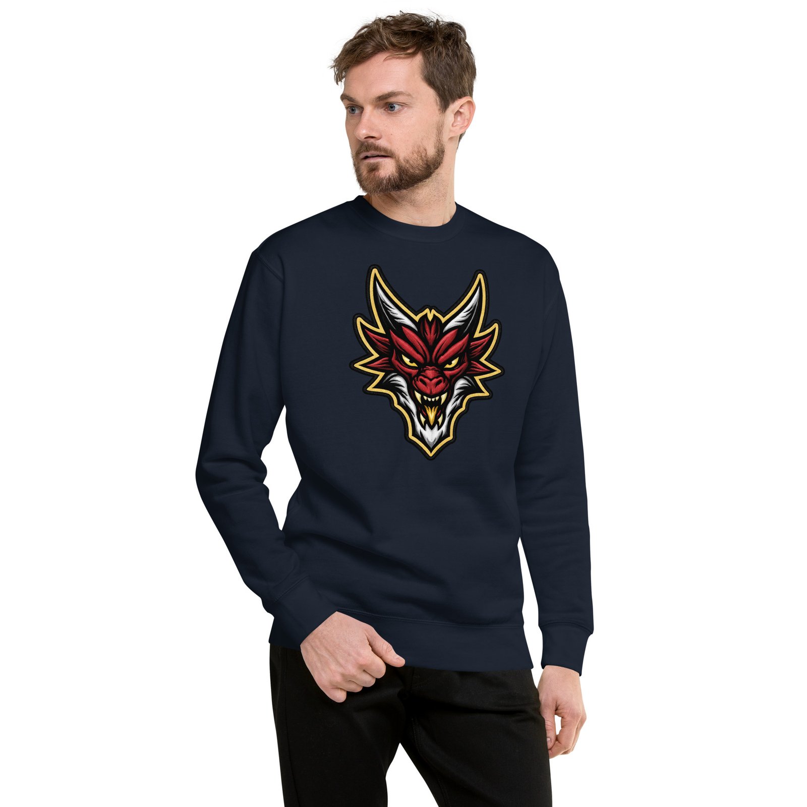 Męska bluza z głową czerwonego wilka| Zarn.pl Męska bluza z głową czerwonego wilka - obrazek 6