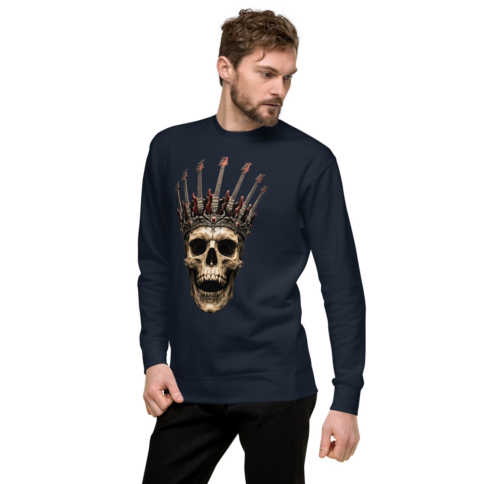 Bluza Męska Rockowa Król Czaszek i Gitar| Zarn.pl Bluza Męska Rockowa Król Czaszek i Gitar - obrazek 14