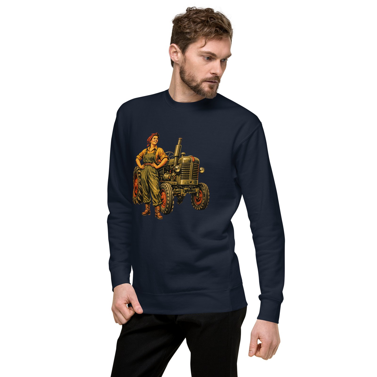 Męska bluza PRL „Traktorzystka” – bluza męska PRL z kobietą i traktorem| Zarn.pl Męska bluza PRL „Traktorzystka” – bluza męska PRL z kobietą i traktorem - obrazek 14